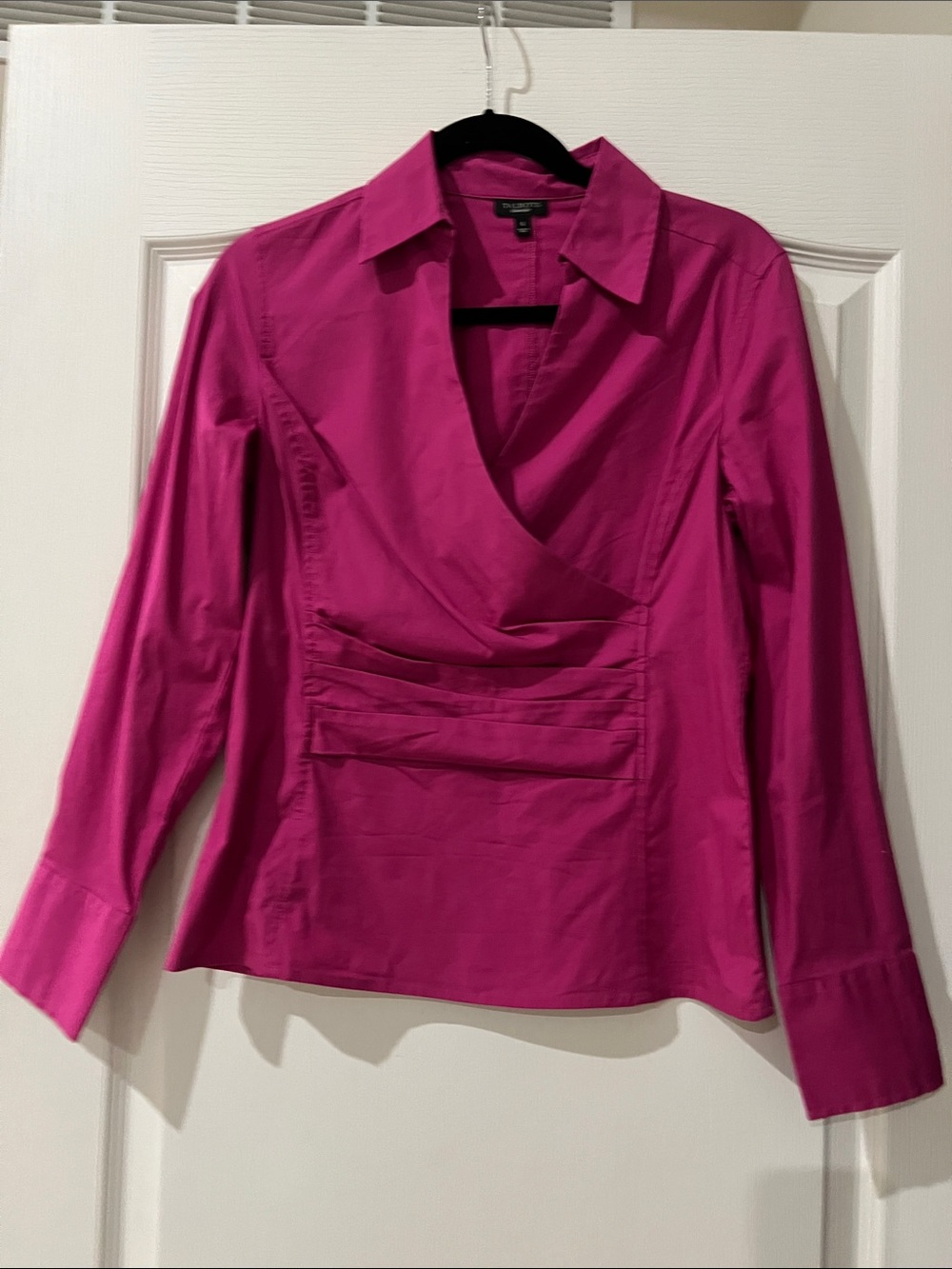 Talbots Bright Fuchsia Wrap Blouse